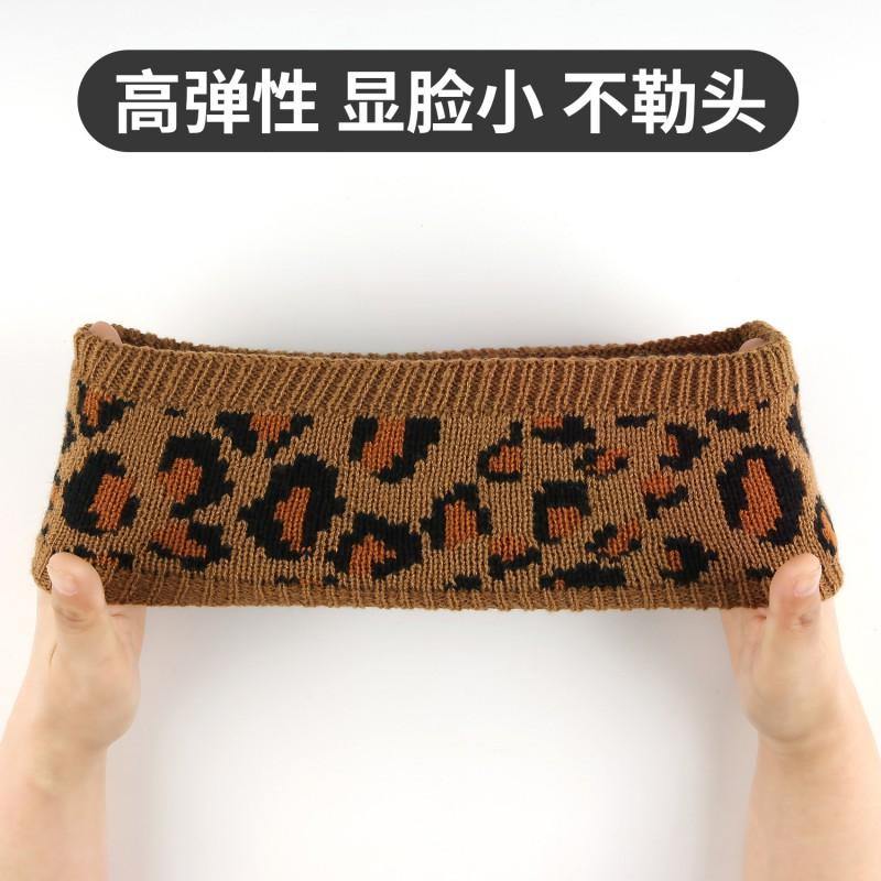 Knitted Headband Women Winter Warm Hair Band Sport Headwrap With Fleece Lining Plaid