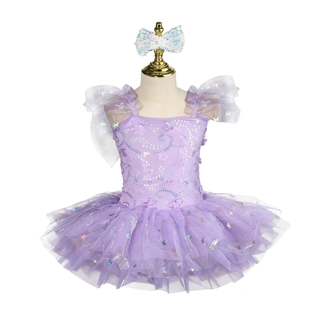

Sequin Kids Ballet Dress Modern Performance Clothes Fashion Princess Dress Dance 130CM фиолетовый