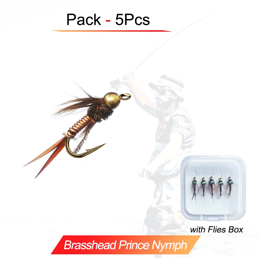 

5/10 шт./кор. латунная рыболовная приманка, быстро тонущий провод, вольфрамовая бусина, головка, нимфа, мушки для ловли форели, приманки для ловли нахлыстом 5Pcs/Box
