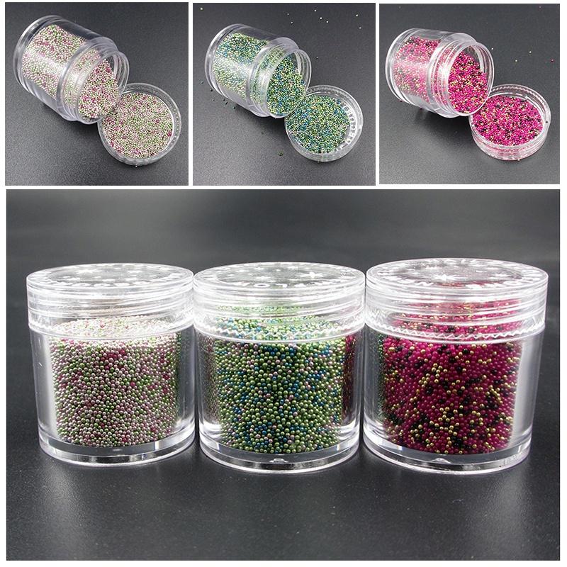 Nagelglaskralen drie kleuren gemengde kaviaar microkraal kaviaar nagellak