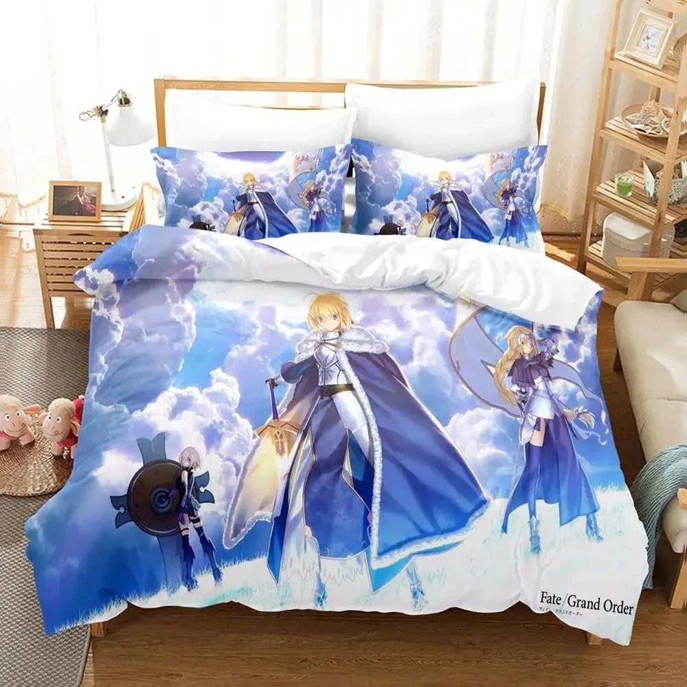Anime Fate Grand Order Bedding Set Duvet Cover Bed Set Quilt Cover Pillowcase Comforter king Queen Size Boys Adult Bedding Set