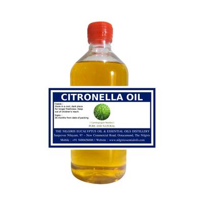 THE NILGIRIS EUCALYPTUS OIL & ESSENTIAL OILS DISTILLERY Ooty, Citronella Oil, 100% Pure & Natural, Mosquito Repellent – 60 Ml