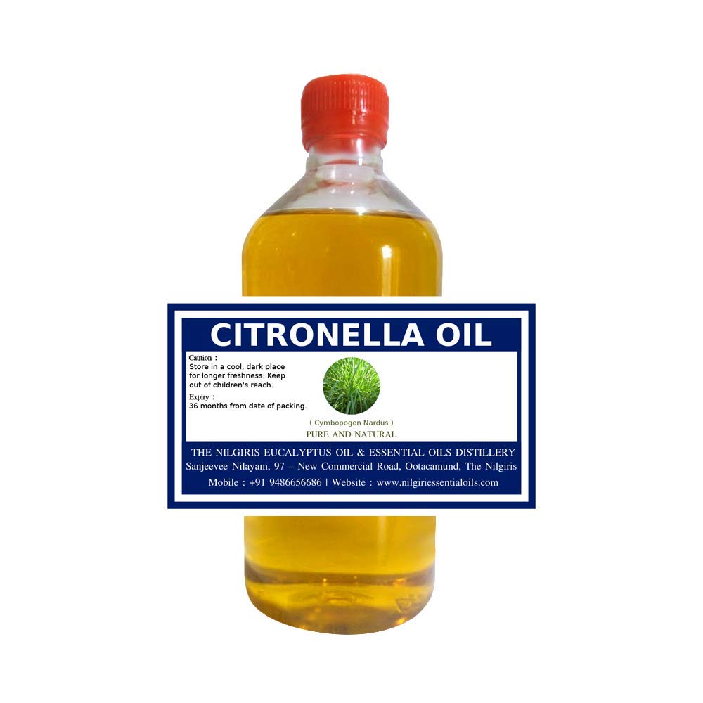 THE NILGIRIS EUCALYPTUS OIL & ESSENTIAL OILS DISTILLERY Ooty, Citronella Oil, 100% Pure & Natural, Mosquito Repellent – 60 Ml