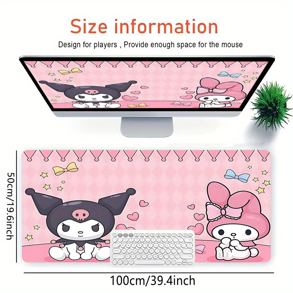 Kuromi, My Melody Themed XXL Mouse Pad - Non-slip Rubber Desk Mat for Gaming and Office Use, Multi-Function Keyboard and Mouse Pad, Ideal Gi