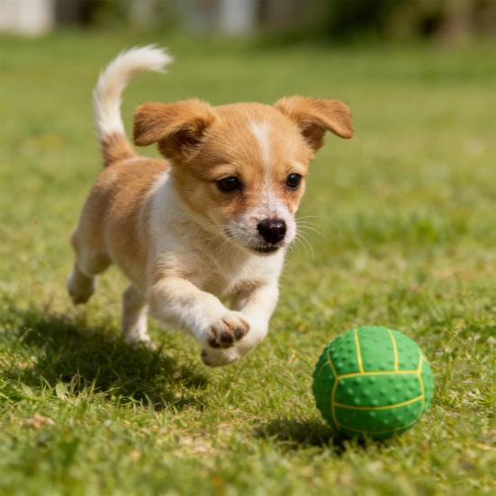 Squeaky Volleyball Dog Chew Toy Bite Resistant Latex Ball Puppies Toy Pet Teething Cleaning Interactive Toy for Small Medium Large Breeds Dogs