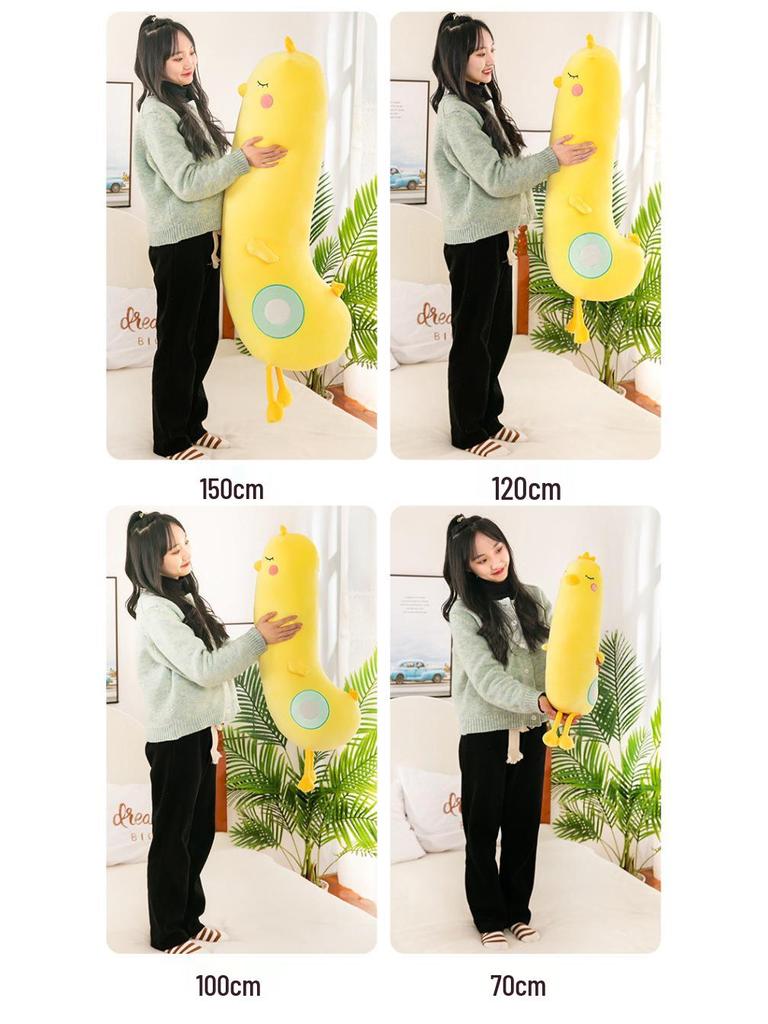 Yellow Chicken Plush Toy - Removable and Washable Hugging Pillow Doll for Kids, Leg-Clamping Stuffed Animal.