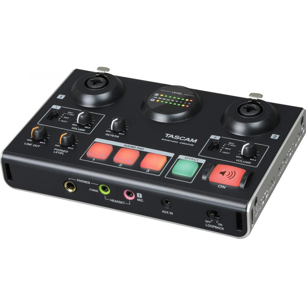 

TASCAM MiNiSTUDIO CREATOR US-42B Подкаст Голосовой эффект Звуковой эффект Воспроизведение YouTube Распространение Оборудование Микшер Игры Игровой комментарий Караоке
