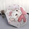 Disney Aristocats,Marie,Pink Bow Manual Opening and Closing Umbrella - 8-Rib Reinforced Folding Design, Lightweight and Portable, Suitable f