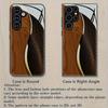 Wood grain and gold curved texture glass phone case suitable for Samsung Galaxy S26 S25 S24 S22 S21 S20 FE/Ultra/Plus anti drop