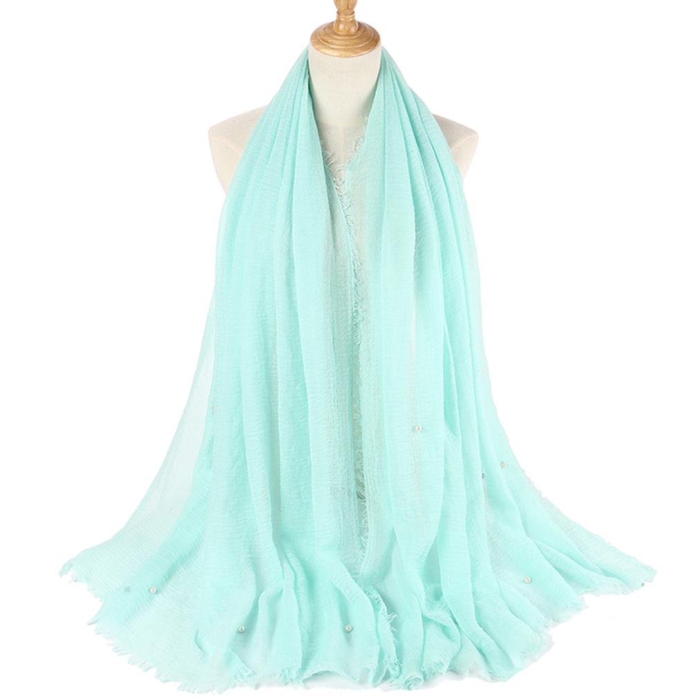 Women s Pearl Decor Hijab, 95x180cm Headscarf Shawl 95*180cm