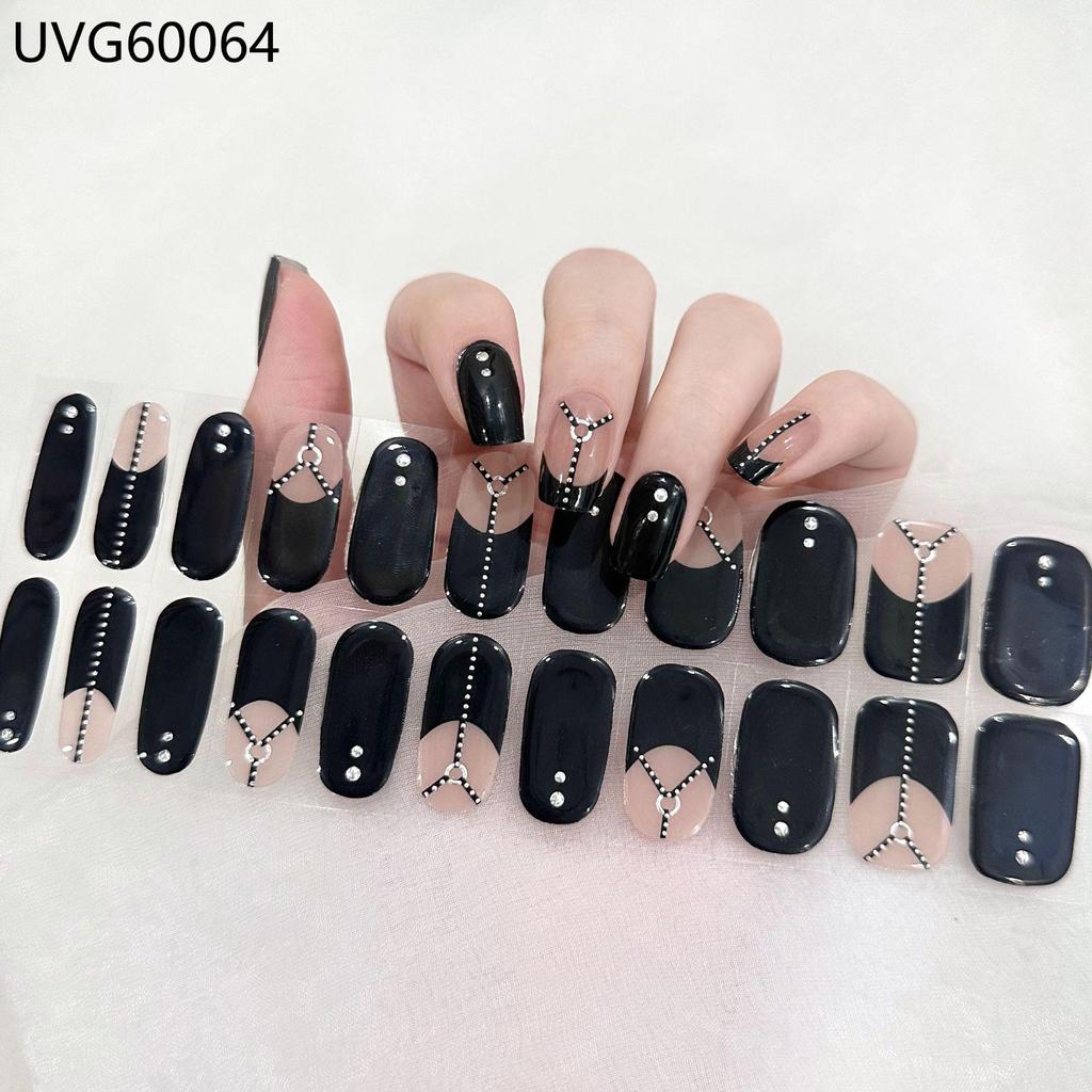 Transparent Nude UV Gel Nail Art Stickers: Semi-Cured, Semi-Baked Manicure Sheets