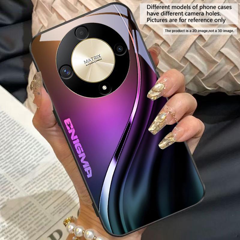 Gradient blending gray For Honor 50 70 30 90 200 X5 X5b Plus X6 X8 4G 9 X9c Smart 30 Max Magic 4 5 Pro 7 Lite glass phone case