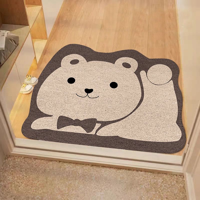 Cartoon Dirt Resistant PVC Silk Ring Door Mats Hallway Doorway Foot Dust Removal Easy Clean Wear-Resistant Anti-slip Floor Mat