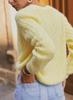 Damen V-Ausschnitt Mohair Cardigan - Langarm, Lochmuster, einfarbige Basis für Frühling & Herbst
