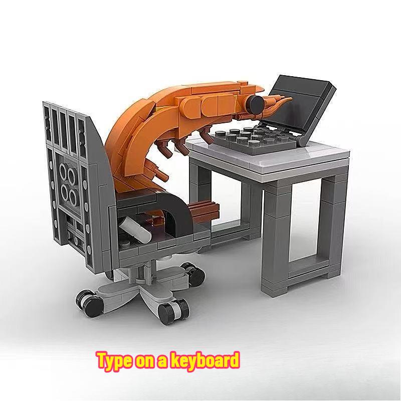 2025 New MOC Shrimp Model Figurines Building block Creative Adult Office Desk Prank Puzzzle Assembly Brick Ornament Toys