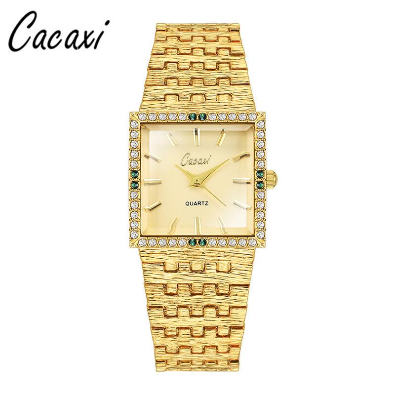 Cacaxi Vintage Square Watch Ladies Fashion Green Diamond Watch