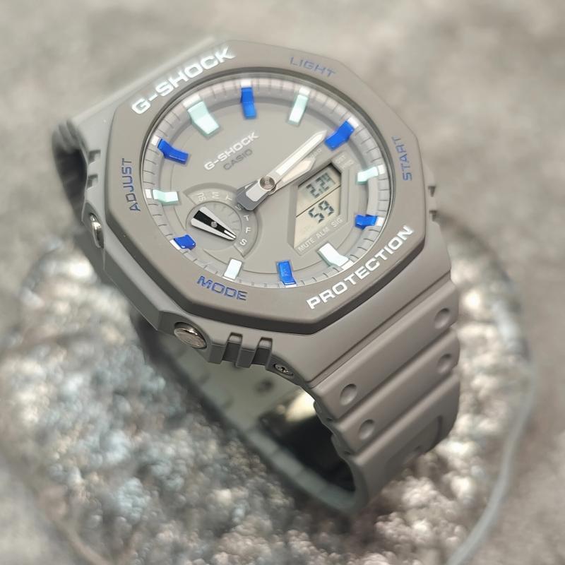 CASIO Men Liquid Crystal,Analog Dual Display Series Gray Watch GA-2100-1A1(Watch3--)