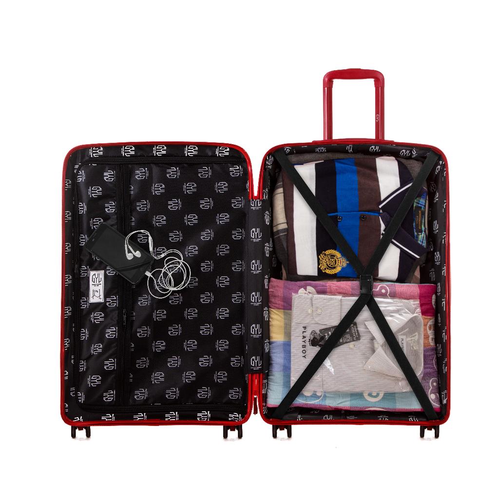 SET OF 3 HARD SUITCASES Red PP5 (SIZES S, M, L)