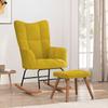 Vidaxl Rocking Armchair with Footrest, Mustard Yellow, Upholstered In Velvet