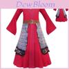 Stunning Hua Mulan Red Princess Fancy Dress For Kids Halloween Party Outfit