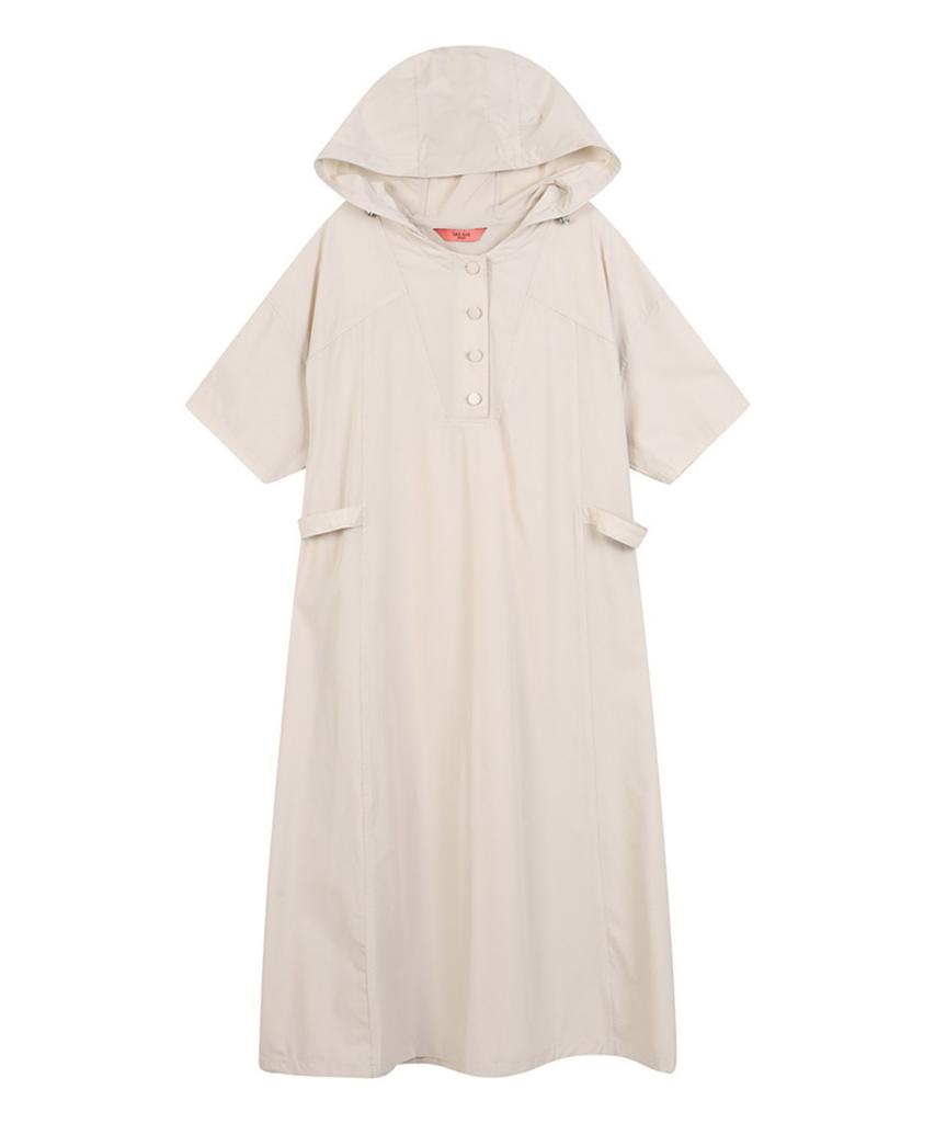 VANAKE Hooded Neck Button Dress_Vb37Opud03Z