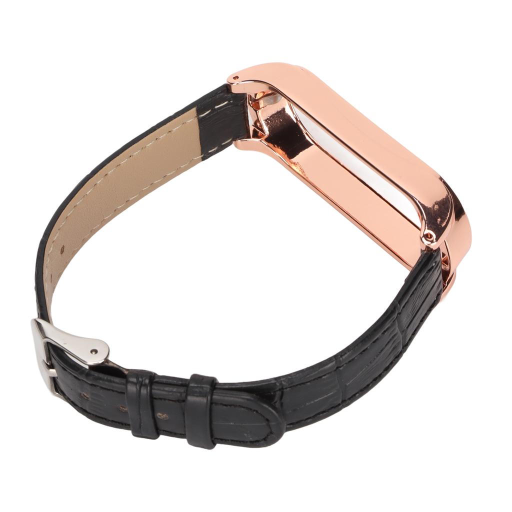 Schnellverschluss Leder Uhrenarmbänder Bambusmuster Uhrenarmbänder Handgelenk Smartwatch Armband Ersatz für Xiaomi Mi Band 6 5