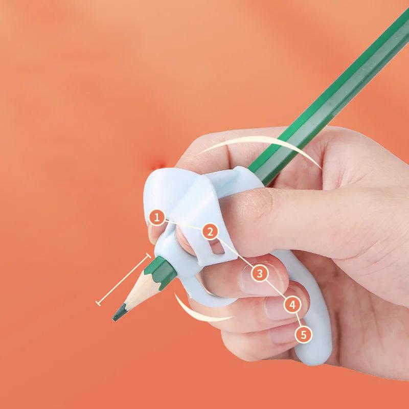 Food-grade Silicone Pencil Grips Children's Writing Pencil Pen Holder Five Fingers Fixed Handwriting Posture Correction Assisted Grip