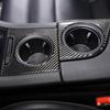 Soft Carbon Fiber Car Central Cup Holder Cover Decorate Sticker Interior Car Accessories For Porsche Taycan 2019-2025 (LHD RHD)