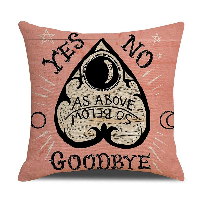 

Подушка на Хэллоуин с принтом черепа счастливой черной кошки, льняная подушка, удобный домашний декор, чехол для диванной подушки 45 * 45Cm (pillowcase only)