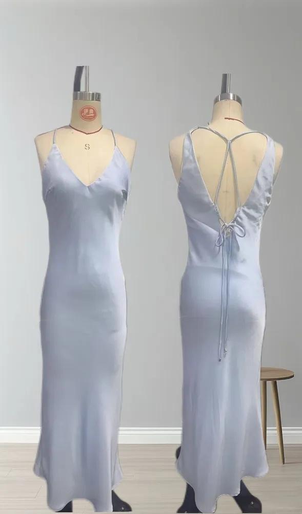 Sexy Backless Satin  Dress