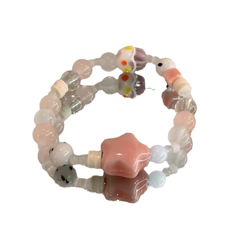 New Chinese Ceramic Beaded Bracelet Femininity Sweet And Cute Girl Bracelet Niche Versatile National Style Jewelry