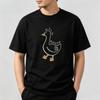 Cute Silly Goose Graphic Unisexs Cotton Crew Neck Tee Minimalist Line Drawing Soft Daily Regular Fit Unisexs Top