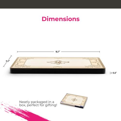 Pimpernel FDC-Fleur De LYS Placemats, Set of 4 - Decorative Cork Placemats with Elegant Motifs and a Protective Finish. Perfect for Everyday Meals, Sp