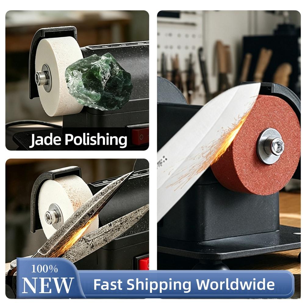 Mini Bench Grinder 100W Electric Dual Grinding Wheel 12-Speed Sharpener Polisher ABS Stainless for Metal