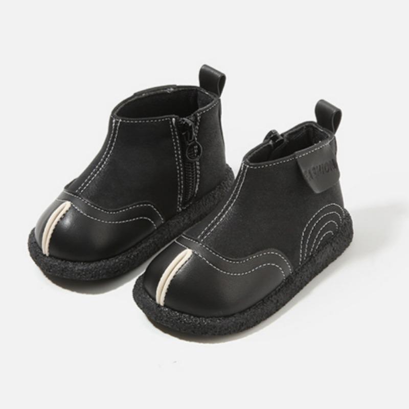 Kinder Lederstiefel Baby Kleinkind Schuhe Jungen Kurze Stiefel Mädchen Rutschfeste Baumwollschuhe