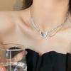 Korean Exquisite Retro Flower Love Heart Beaded Necklace For Women Personality Simple Cool Clavicle Chain Fashion Y2K Jewelry