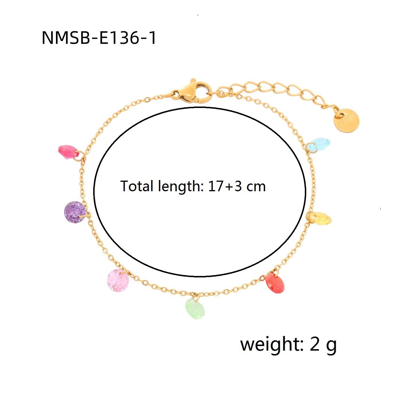 GEMCHIC Women s Colorful Rainbow Crystal Stainless Steel Bracelet Fashion Minimalist Chain Jewelry