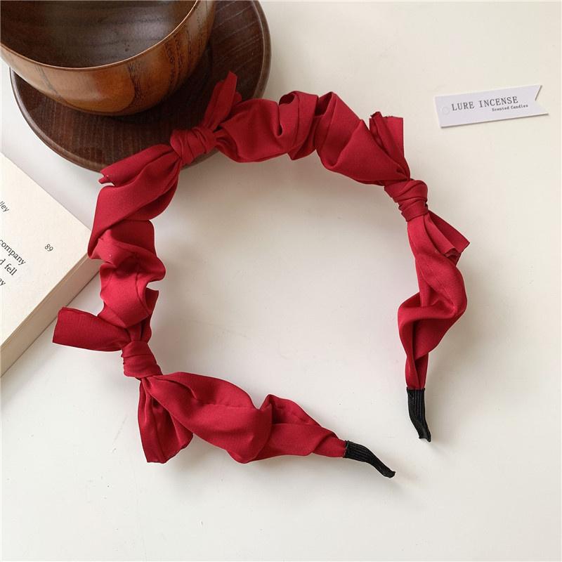 Sweet Satin Knot Hairbands for Women Candy Colors Handmade Bow Hair Hoop Korean Girl Ins Hair Accessories