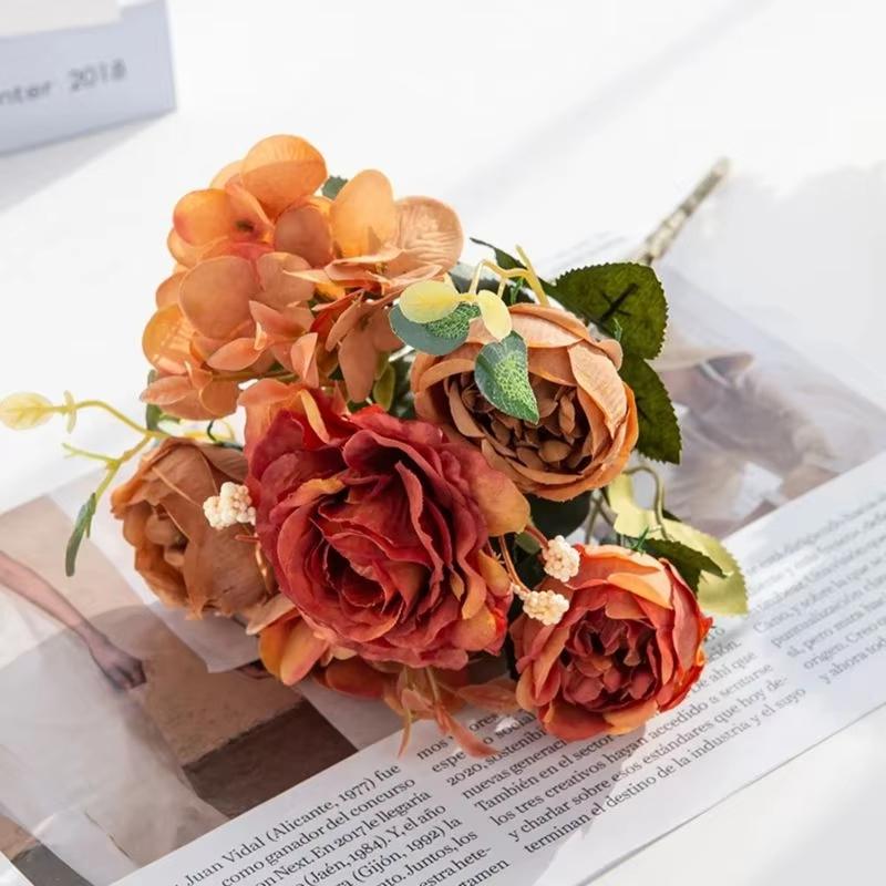 1pc 30CM rose Bouquet Silk Peony Artificial Flowers Christmas Decorations for Home Diy Crafts Autumn Decoration Wedding Supplies