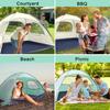 Portable Lightweight Seaside Beach Tent for 3-4 Person Sun Shade Canopy UV Sun Shelter Camping Fishing Outdoor Gatherings Tent