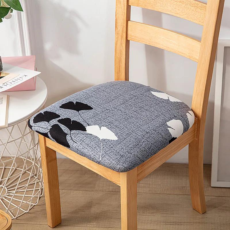 Stretch Printed Chair Seat Cushion Covers For Dining Room Chair Cover For Wedding Banquet Seat Chair Slipcover Home Decor