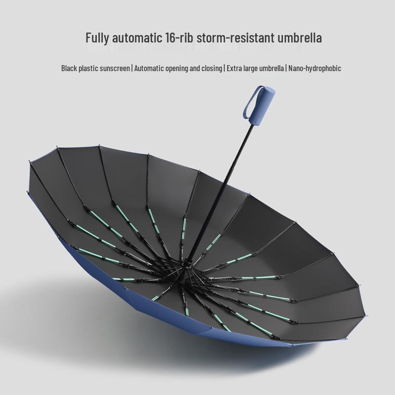 32-Bone Anti-Storm Automatic Dual-Use Umbrella: Sunshade, Sunscreen, UV Protection for Men & Women