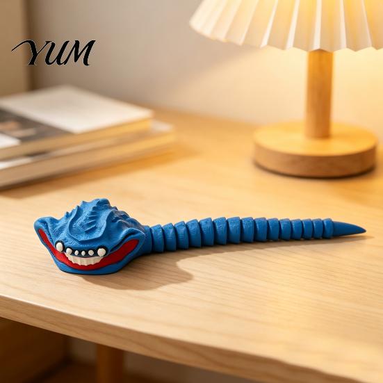 Poseable Mythical Creature 3D Printed Sea Monsters Ornament, Flexible Articulated Action Figure, Fantasy Fun Desk Accessory Deep Statue for Decor And