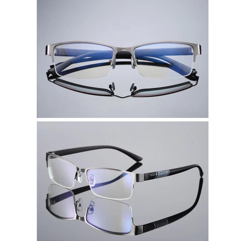 Trend Reading Glasses Men and Women Half Metal Frame Diopters Business Office Men Prescription Glasses  Oculos 0 To +4.0