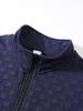 Men's Tactical Fleece Stand Collar Plaid Zipper Hoodie Jacket