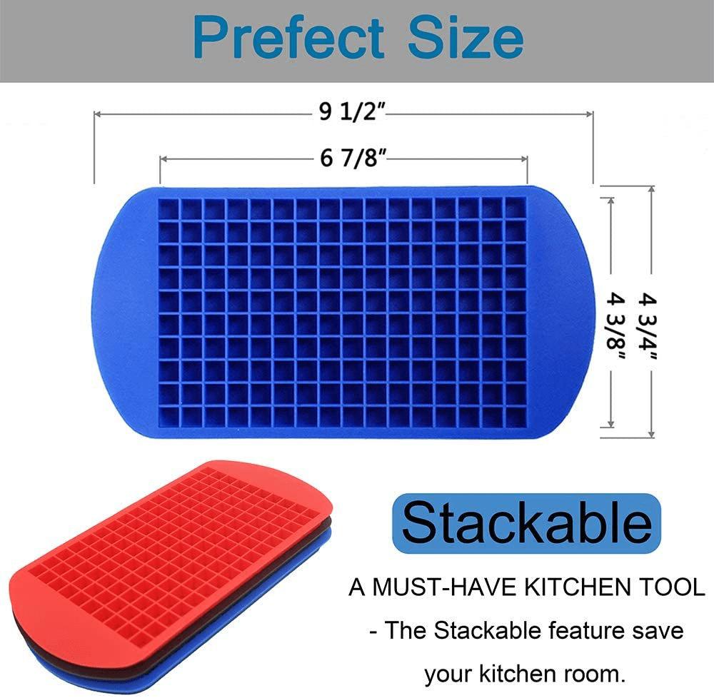 160 Grid Mini Silicone Ice Tray Ice Cube Foldable Ice Mold Mold Ice Space Saving Whiskey Cocktail Ice Maker Silicone Mold