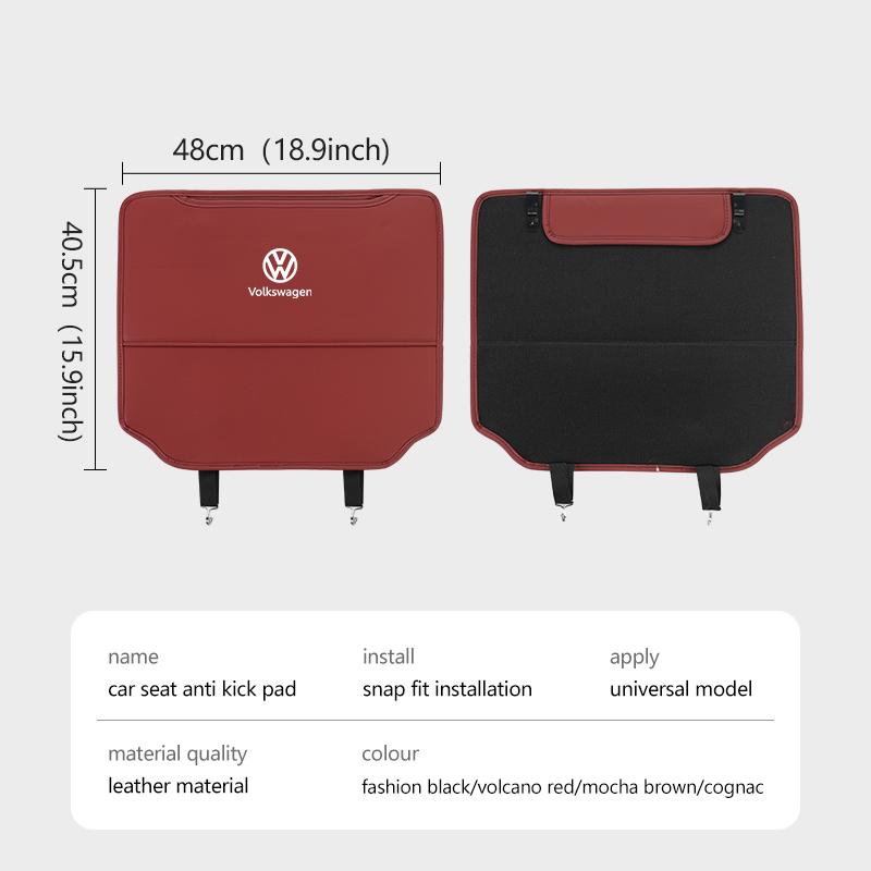 Universal Car Seat Kick Shield Leather Anti Dirt Back Protector Mat For Volkswagen VW Passat Golf 4 5 6 Tiguan Polo Scirocco
