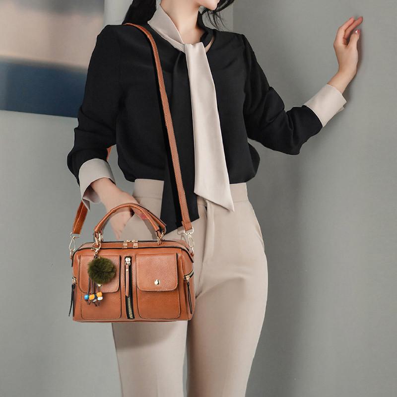 2023 New Fashion Large Pu Leather Pillow Bag Shoulder Bag European And American Trendy Handbag