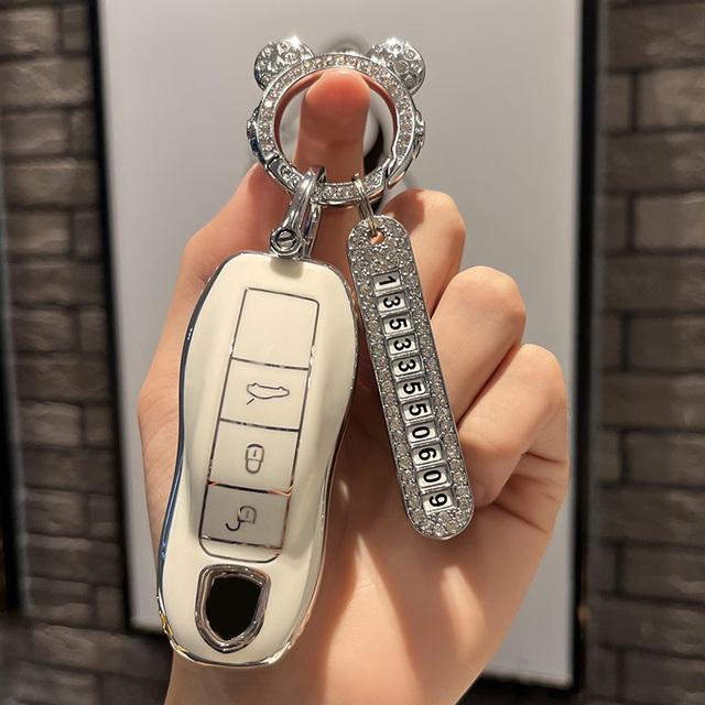 

Чехол для ключей из ТПУ для Porsche Cayenne 958 911 Lepin 996 Macan Boxster Panamera 997 944 924 Panamera 718 971 9YA