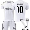 Підлітки Діти Дорослі З індивідуальним ім'ям Футбольна форма 25/26 Реал Мадрид Домашня #10 Мбаппе Спортивний Тренувальний Комплект з Шкарпетками